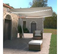 vidaXL Tenda Automatica con Sensore Vento e LED 500x350 cm Crema