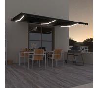 vidaXL Tenda Automatica con Sensore Vento e LED 600x350 cm Antracite