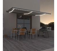 vidaXL Tenda Automatica con Sensore Vento e LED 600x350 cm Crema