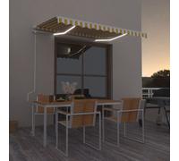 vidaXL Tenda Automatica con Sensore Vento LED 300x250 cm Gialla/Bianca