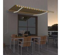 vidaXL Tenda Automatica con Sensore Vento LED 450x300 cm Gialla Bianca