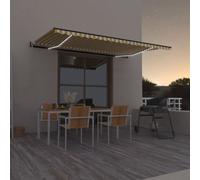 vidaXL Tenda Automatica con Sensore Vento LED 500x350 cm Gialla Bianca
