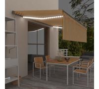 AX Tenda Da Sole Retrattile 5x1.2m LED Sensore Vento Manovella Esterni + 3069473