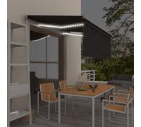 vidaXL Tenda Automatica Parasole LED Sensore Vento 3x2,5m Antracite