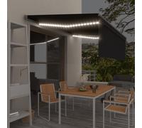 vidaXL Tenda Automatica Parasole LED Sensore Vento 4,5x3 m Antracite