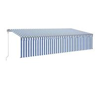 VIDAXL - Tenda Automatica Parasole Sensore Vento Led 6x3m Blu Bianca