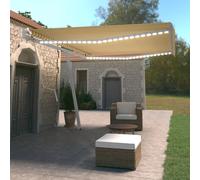 vidaXL Tenda Automatica Sensore Vento e LED 500x350 cm Gialla Bianca