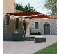 vidaXL Tenda Automatica Sensore Vento e LED 600x300 cm Arancio Marrone