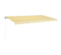VIDAXL - Tenda Automatica Sensore Vento e LED 600x350 cm Gialla Bianca