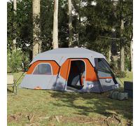 vidaXL Tenda Campeggio 9 Persone Grigio e Arancione Impermeabile