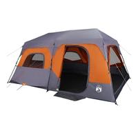 vidaXL Tenda Campeggio 9 Persone Grigio e Arancione Impermeabile