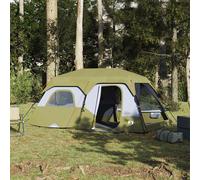 vidaXL Tenda Campeggio 9 Persone Verde Rilascio Rapido Impermeabile