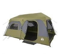 vidaXL Tenda Campeggio 9 Persone Verde Rilascio Rapido Impermeabile