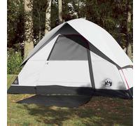 vidaXL Tenda Campeggio a Cupola 3 Persone Bianca Tessuto Impermeabile