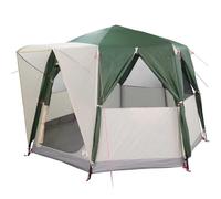 vidaXL Tenda Capanna con Tetto Verde e Bianco 320 x 320 x 203 cm,