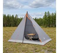 vidaXL Tenda da trekking grigio e arancione per 2 persone, tenda da campeggio portatile, tetto da viaggio compatto, attrezzatura da campeggio affidabile, attrezzatura da esterno robusta