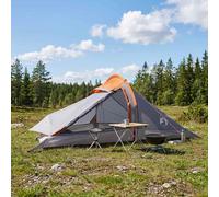 vidaXL Tenda da backpacking Grigio e arancione 2 persone, Tenda moderna, leggera, riparo portatile, attrezzatura compatta per campeggio, resistente al clima, facile da montare