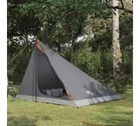 vidaXL Tenda da trekking grigio e arancione per 4 persone, economica, portatile, tetto da viaggio compatto, attrezzatura da campeggio affidabile, attrezzatura da esterno robusta