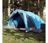 vidaXL Tenda da Campeggio a Cabina per 4 Persone Blu Impermeabile