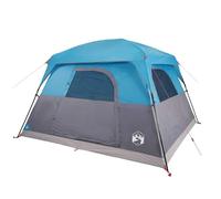 vidaXL Tenda da Campeggio a Cabina per 4 Persone Blu Impermeabile, Tenda, Tenda da Esterno, Tenda Leggera, Tenda da Giardino, Tenda da Giardino