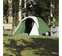 vidaXL Tenda da Campeggio a Cabina per 4 Persone Verde Impermeabile