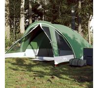 vidaXL Tenda da Campeggio a Cabina per 4 Persone Verde Impermeabile