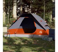 vidaXL Tenda da Campeggio a Cupola 2 Persone Grigio e Arancione