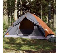 vidaXL Tenda da Campeggio a Cupola 2 Persone Grigio e Arancione