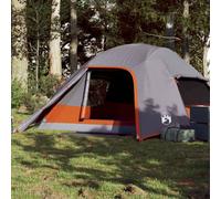vidaXL Tenda da Campeggio a Cupola 4 Persone Grigia Impermeabile