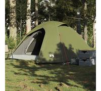 vidaXL Tenda da Campeggio a Cupola 4 Persone Verde Oliva Impermeabile, Tenda, Tenda da Esterno, Tenda per 4 Persone, Tenda da Giardino