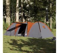 vidaXL Tenda da Campeggio a Cupola 8 Persone Grigio e Arancione