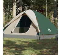 vidaXL Tenda da Campeggio a Cupola per 3 Persone Verde Impermeabile