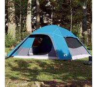 vidaXL Tenda da Campeggio a Cupola per 4 Persone Blu Impermeabile