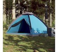 vidaXL Tenda da Campeggio a Cupola per 4 Persone Blu Impermeabile