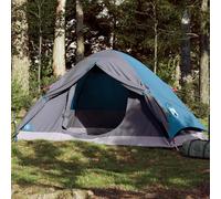 vidaXL Tenda da Campeggio a Cupola per 4 Persone Blu Impermeabile