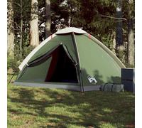 vidaXL Tenda da Campeggio a Cupola per 4 Persone Verde Impermeabile