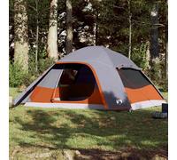 vidaXL Tenda da Campeggio a Cupola per 6 Persone Grigia Impermeabile