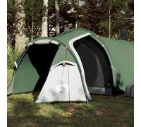 vidaXL Tenda da Campeggio a Tunnel per 3 Persone Verde Impermeabile