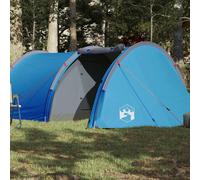 vidaXL Tenda da Campeggio a Tunnel per 4 Persone Blu Impermeabile