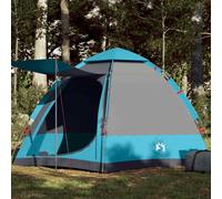 vidaXL Tenda da Campeggio Cabina 4 Persone Blu a Rilascio Rapido