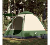vidaXL Tenda da Campeggio Cabina 4 Persone Verde a Rilascio Rapido