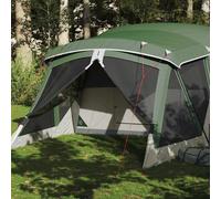 vidaXL Tenda da Campeggio con Portico per 4 Persone Verde Impermeabile