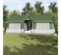 vidaXL Tenda da campeggio impermeabile per 12 persone con finestre verdi.