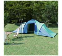 AX Tenda 6persone Pavimento Zanzariera 5.76x2.35x1.9m Blu Verde Campeggio 93184
