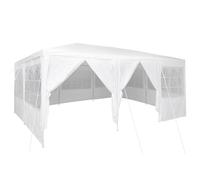 vidaXL Tenda da Festa con 10 pareti Laterali Bianche, Perfetta per Eventi all'aperto. Le Dimensioni Sono 400 x 600 cm. È Resistente, Durevole e Offre Tanto Spazio. Ha Un Design Resistente alle intem