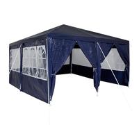 vidaXL Tenda per feste con 8 pareti laterali, blu, 4 x 4 m, PE