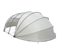 vidaXL Tenda da piscina a cupola grigia, 538 x 440 x 204 cm, tenda da giardino e terrazza, copertura impermeabile per piscina, facile da montare, antivento per l'estate