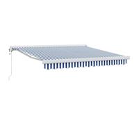 vidaXL Tenda da Sole Automatica e Retrattile Blu e Bianca 300 x 250 cm, Resistente ai Raggi UV e all'Acqua. Ha Un Design Moderno ed è Perfetta per ombreggiare spazi all'aperto Come patii, Giardini e