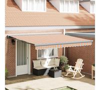 vidaXL Tenda da Sole Automatica Retrattile a Strisce Multicolore 400 x 300 cm, Resistente ai Raggi UV, Impermeabile e Durevole. È Una Soluzione Perfetta per ombreggiare all'aperto, per Il Patio, Il g