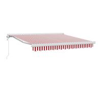 vidaXL Tenda da Sole Automatica Retrattile a Strisce Rosse e Bianche 350 x 250 cm. È Resistente ai Raggi UV e all'Acqua. Perfetta per balconi, patii, e Come Soluzione per l'ombreggiatura all'aperto.